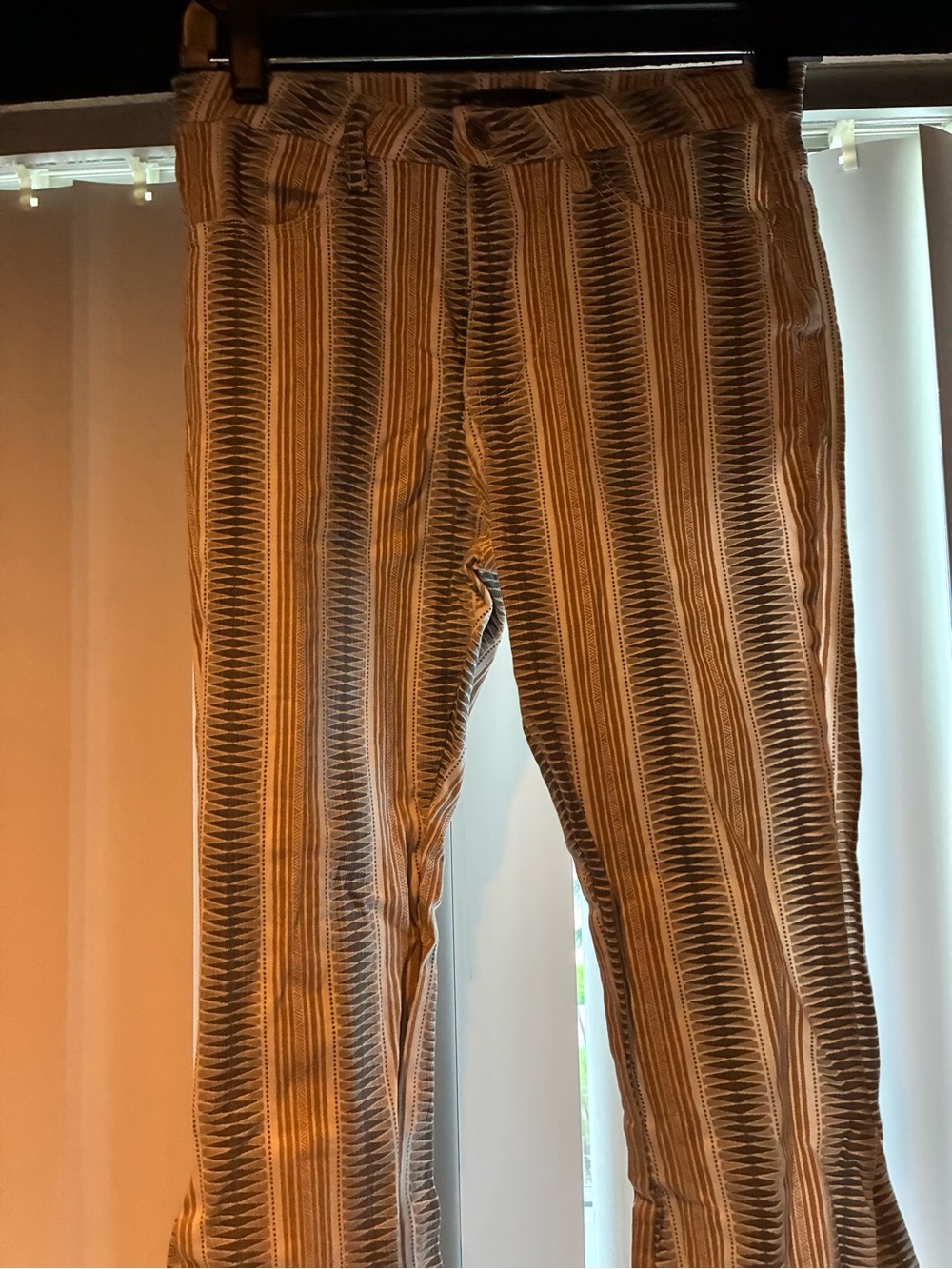 Lil Bees Bohemian Striped Raw  Hem- Flare Jeans